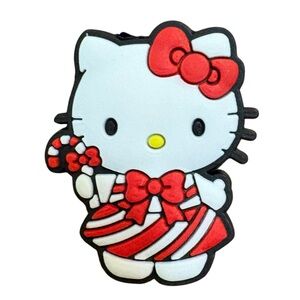 Candy Cane Hello Kitty Croc Charm